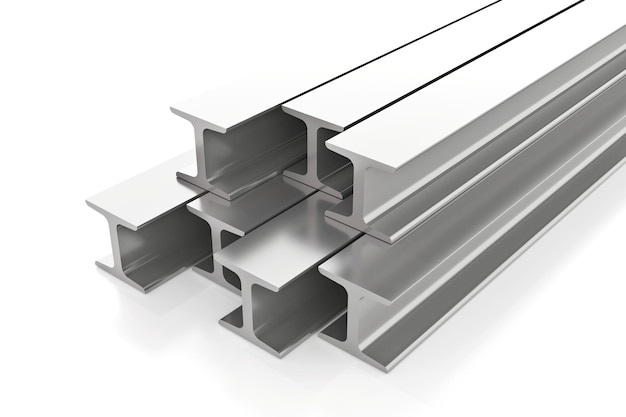 H Steelbeam Metall Stahlprodukte Stahl Galvanisierte Metallindustrie 3D-Rendering