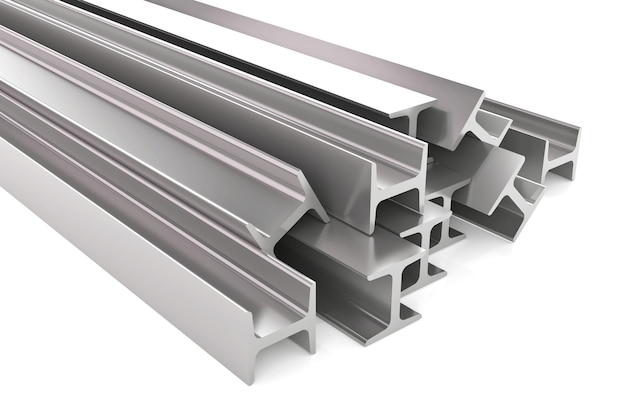 H Steelbeam Metall Stahlprodukte Stahl Galvanisierte Metallindustrie 3D-Rendering