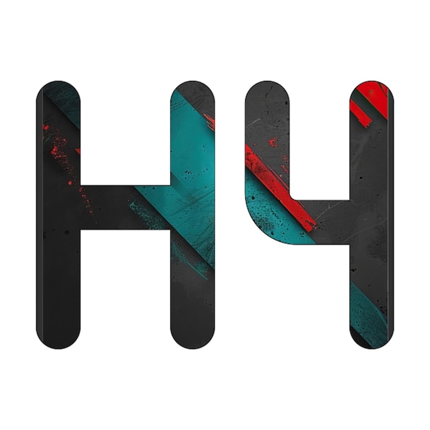 h4 icono diagonal negro verde rojo