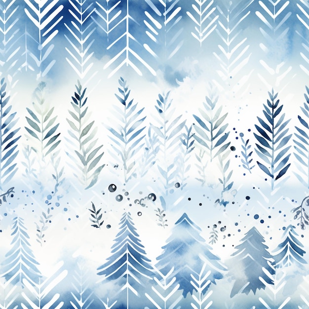 há duas fotos de uma cena de neve com árvores e flocos de neve generativos ai