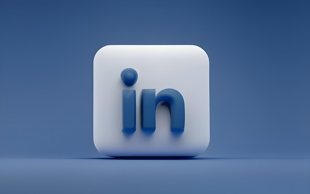 Se ha generado un icono 3D de LinkedIn