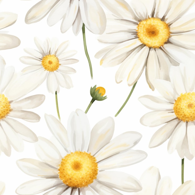 Foto há muitas flores brancas com centros amarelos em um fundo branco generativo ai