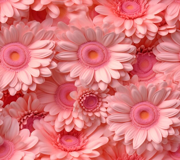 Foto há muitas flores cor-de-rosa que estão em um bando juntos generativo ai