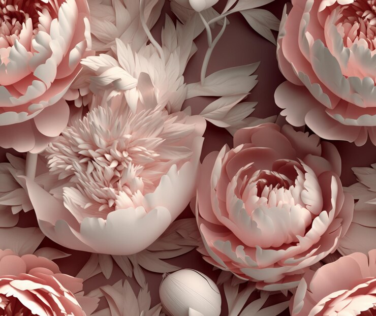 Foto há muitas flores rosa e um ovo branco no chão generativo ai