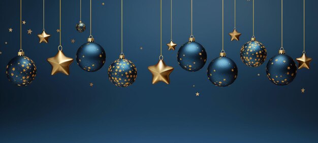 Há muitos ornamentos de Natal pendurados nas cordas.