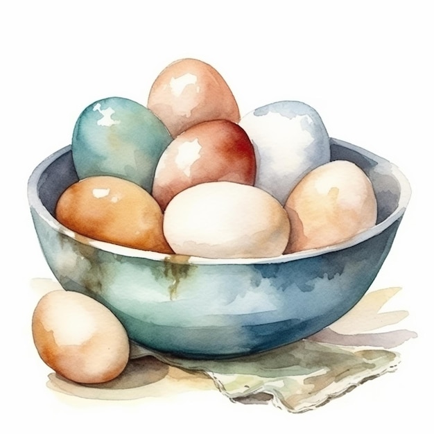 há muitos ovos em uma tigela sobre a mesa ai generativa