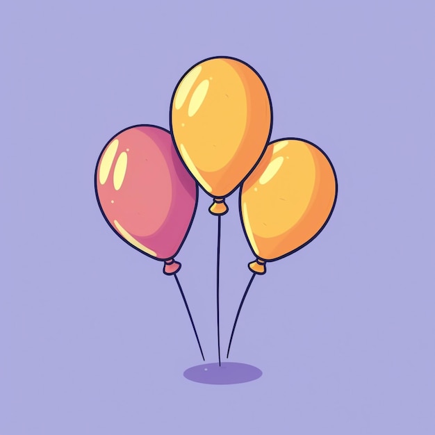 Foto há três balões que estão voando no ar generativo ai