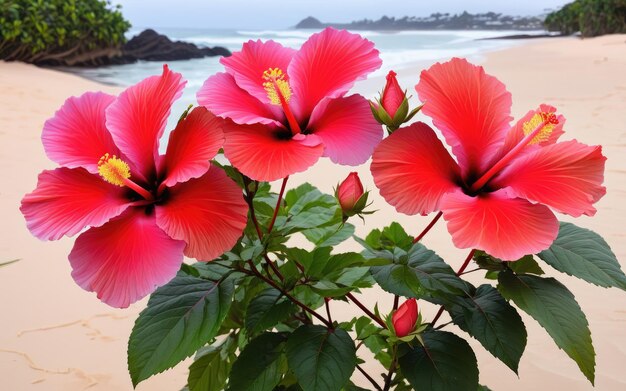 Há três rosas que estão sentadas na areia