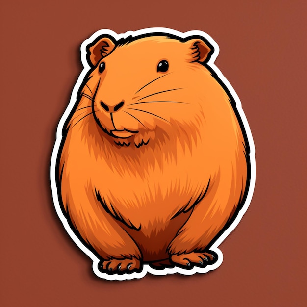 Há um adesivo de um hamster marrom em um fundo marrom generativo ai