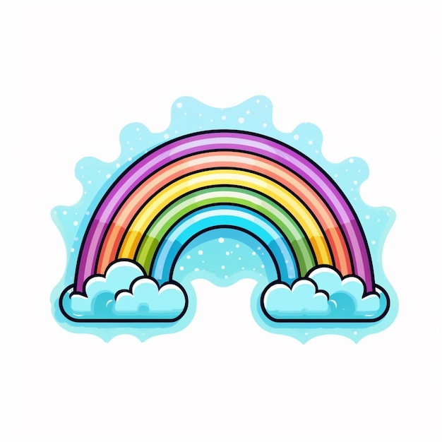 há um arco-íris que está no céu com nuvens generativas ai