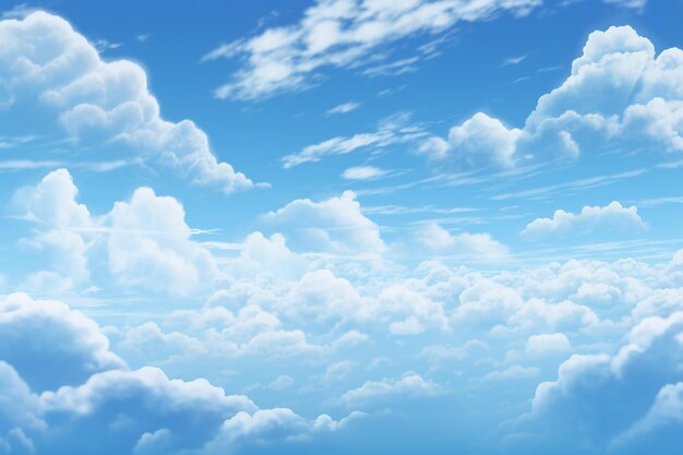 há um avião voando através das nuvens no céu IA generativa
