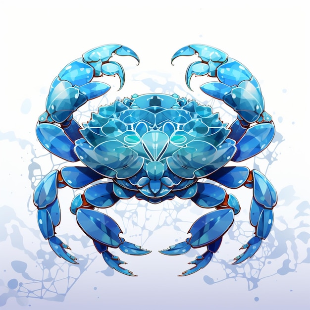 há um caranguejo azul com uma concha azul generativa ai