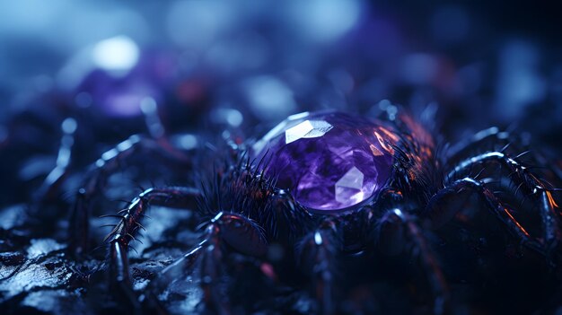 há um cristal roxo em cima de uma aranha IA generativa