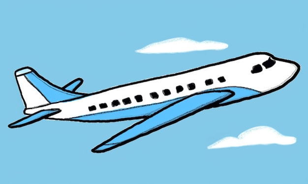 há um desenho de um avião voando no céu ai generativo