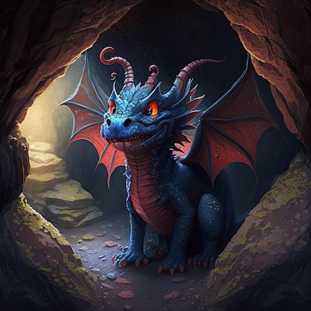 Há um dragão que está sentado em uma caverna generativa ai