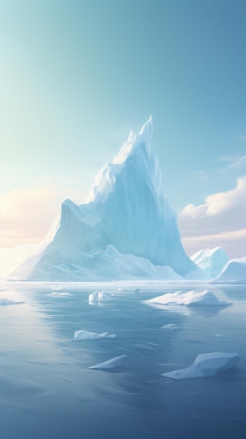 há um grande iceberg no meio do oceano gerador de IA