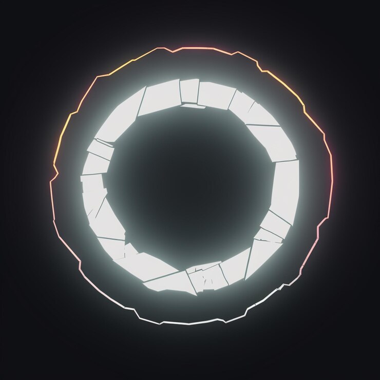 Foto há um objeto circular com uma luz no meio generativo ai