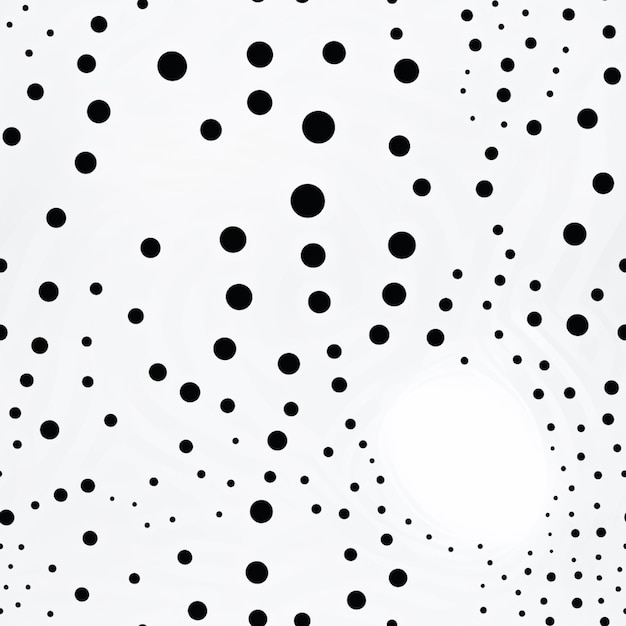 há um padrão de bolinhas preto e branco em um fundo branco generativo ai
