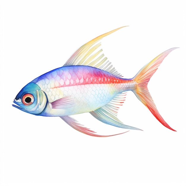 Há um peixe que é colorido com muitas cores generativas ai
