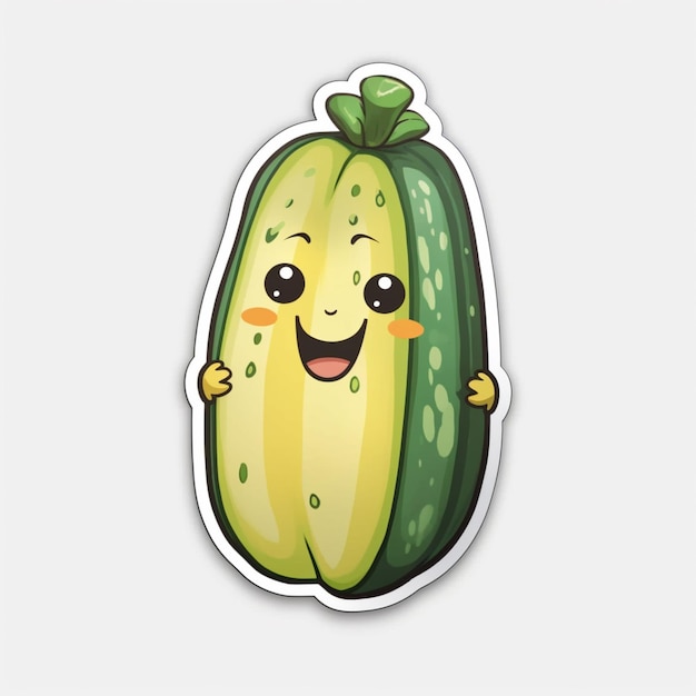 há um pepino de desenho animado com uma cara feliz generativa ai