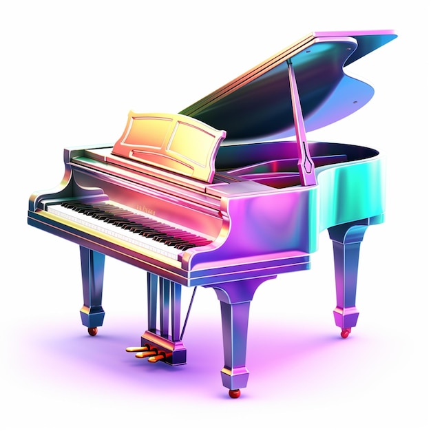 Foto há um piano de cauda que é brilhante e brilhante generativo ai