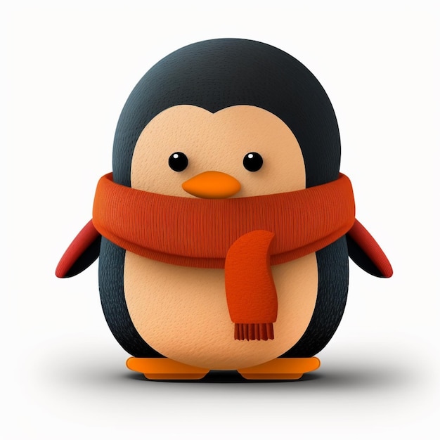 Há um pinguim com um lenço na cabeça generativo ai