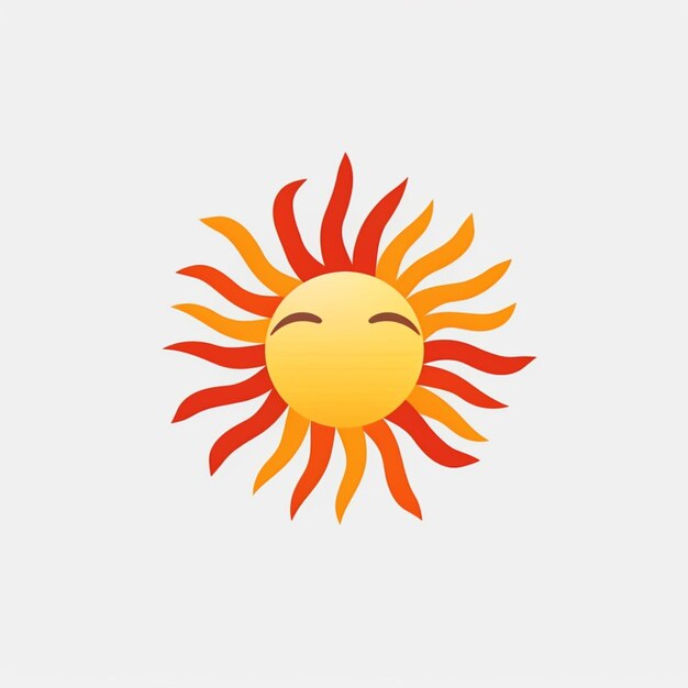 Há um sol com os olhos fechados e um sorriso nele generativo ai