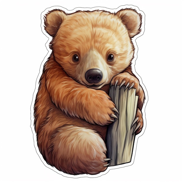 há um urso que está segurando um livro em suas patas generativo ai
