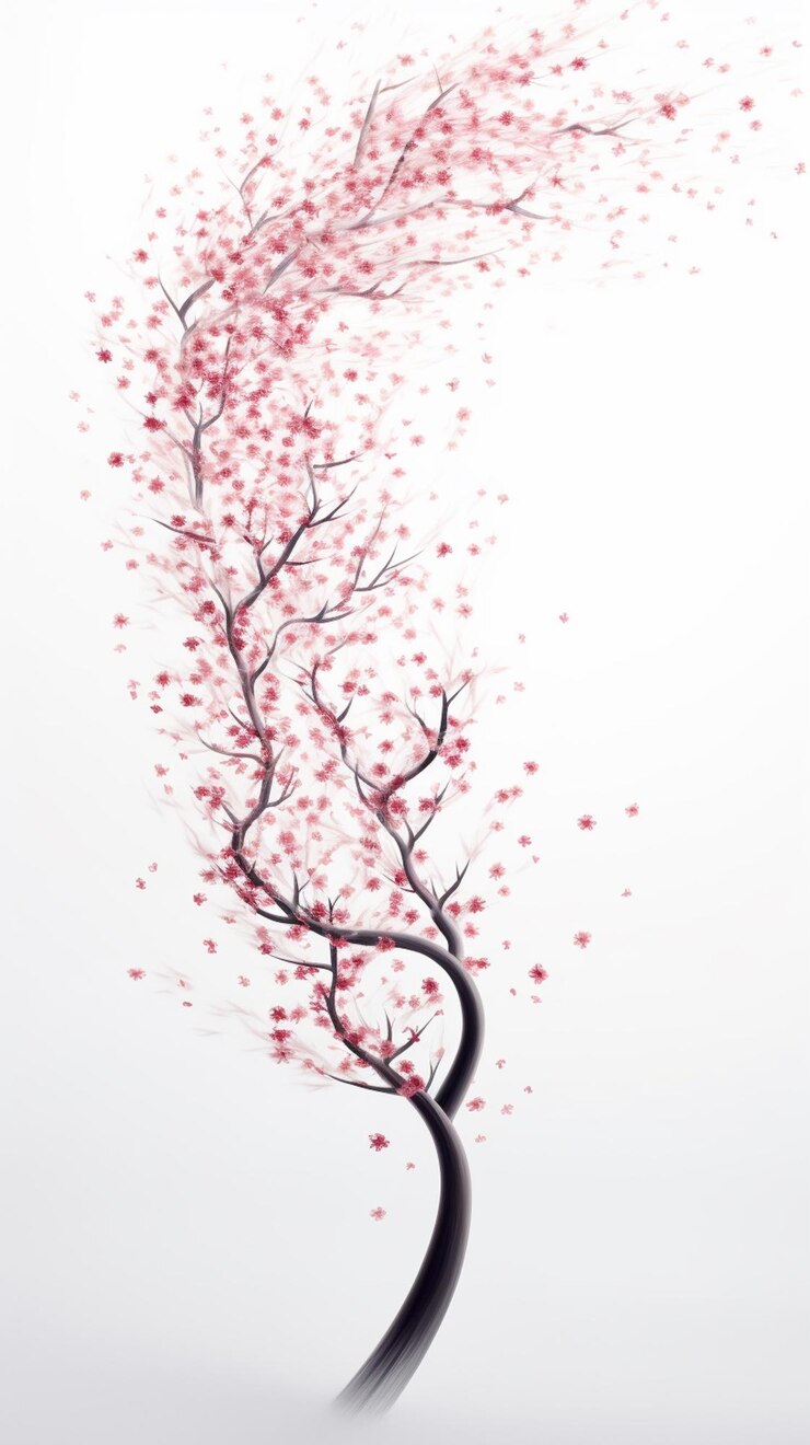 Foto há uma árvore com flores vermelhas em um vaso em uma mesa generativa ai