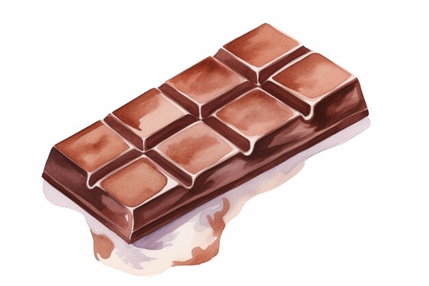 há uma barra de chocolate com um chocolate derretido generativo ai