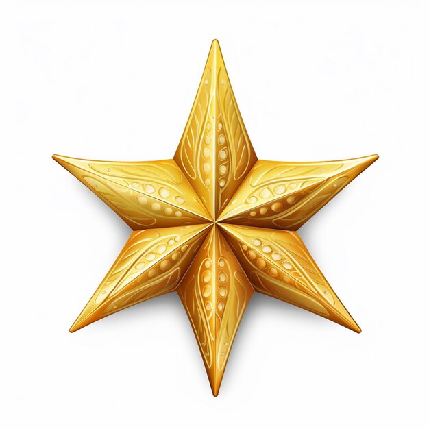 Foto há uma decoração de estrela dourada em um fundo branco generativo ai
