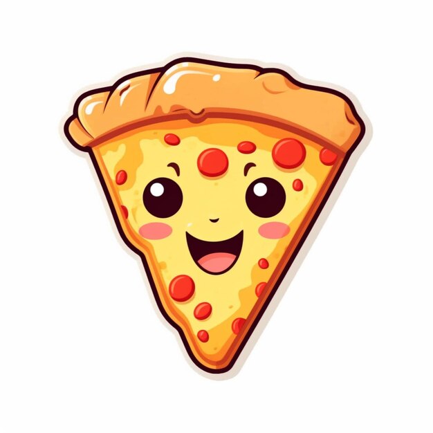 há uma fatia de pizza com uma cara feliz nela generativa ai