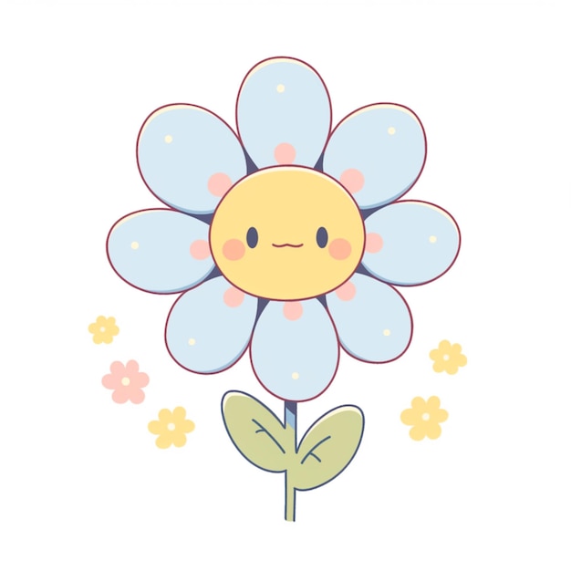 há uma flor de desenho animado com um rosto sorridente ai generativo