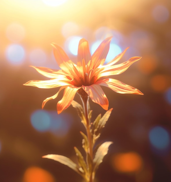 Há uma flor que está no meio de um fundo borrado generativo ai