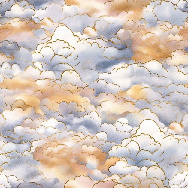Há uma imagem de um padrão de nuvens no céu generativo ai