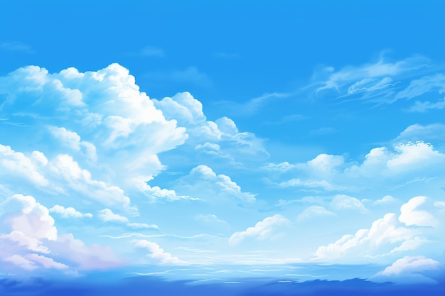 Há uma imagem de uma pintura de um céu com nuvens generativa ai