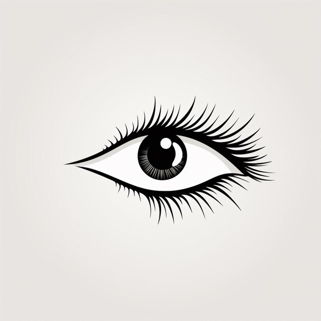 Foto há uma imagem em preto e branco da ia generativa do olho de uma mulher