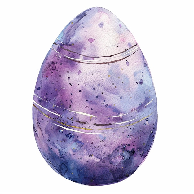 Há uma pintura a aquarela de um ovo roxo e azul generativo ai