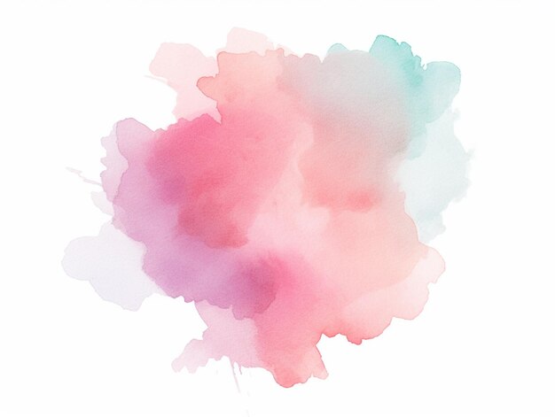 Foto há uma pintura a aquarela de uma nuvem rosa e azul generativa ai