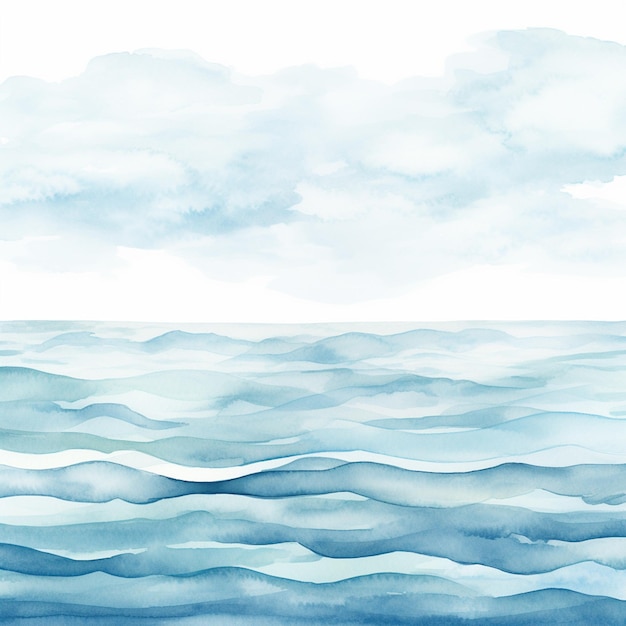 Foto há uma pintura de um barco no oceano com um fundo de céu generativo ai