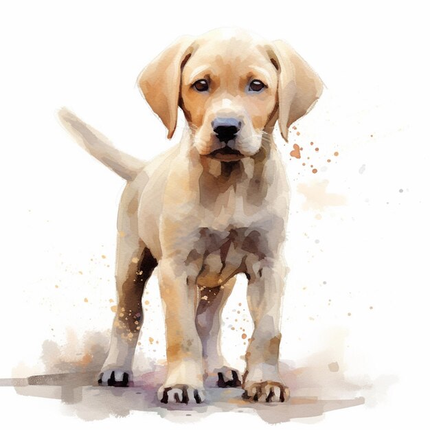 há uma pintura de um cachorro parado em uma superfície branca generativa ai