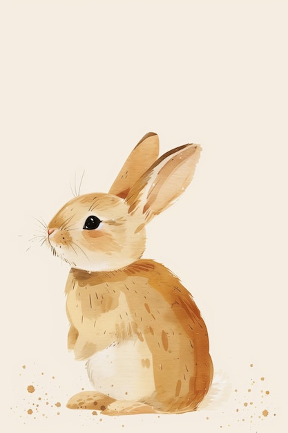 Há uma pintura de um coelho sentado no chão generativo ai