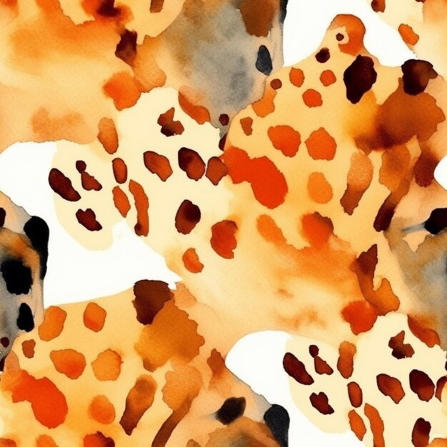 Foto há uma pintura de um padrão de leopardo em um fundo branco generativo ai