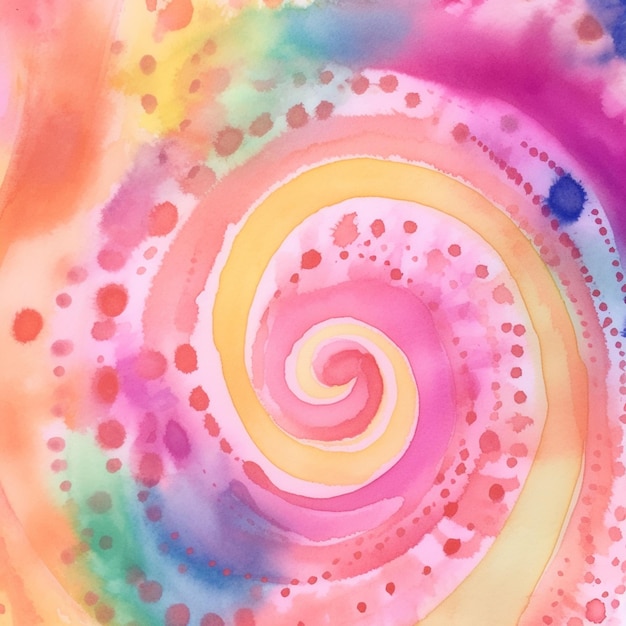 Há uma pintura de uma espiral com muitas cores generativas ai