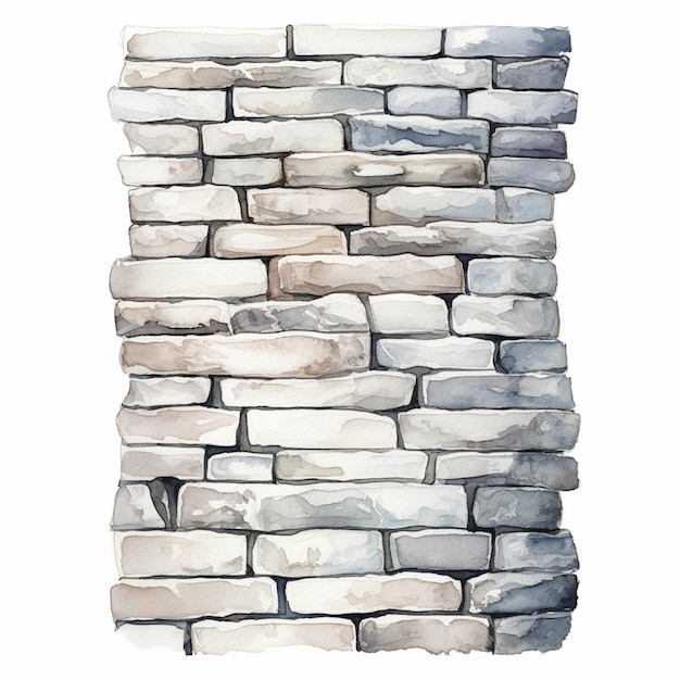 Há uma pintura de uma parede de tijolos com um fundo branco generativo ai