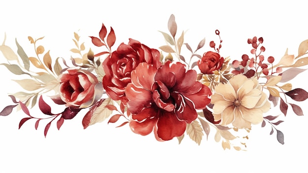 Há uma pintura em aquarela de um buquê de flores generativo ai