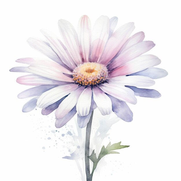 Há uma pintura em aquarela de uma flor com um fundo branco generativo ai