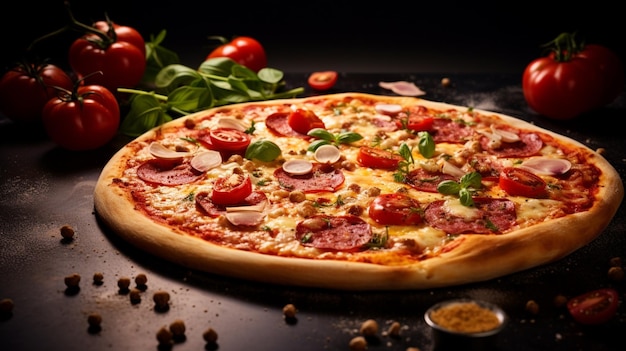 Há uma pizza com pepperoni generativo ai