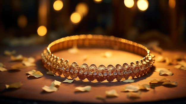 há uma pulseira de ouro com muitos diamantes generativa ai