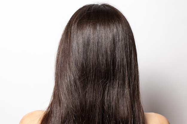 Haar Schönes Brunette-Mädchen-gesundes langes Haar